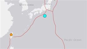 日本地震（圖／美國地質調查局官網）