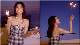 「前後都露」玩仙女棒！低胸、美背都被看光　竟是野生秦嵐，圖／翻攝自秦嵐微博