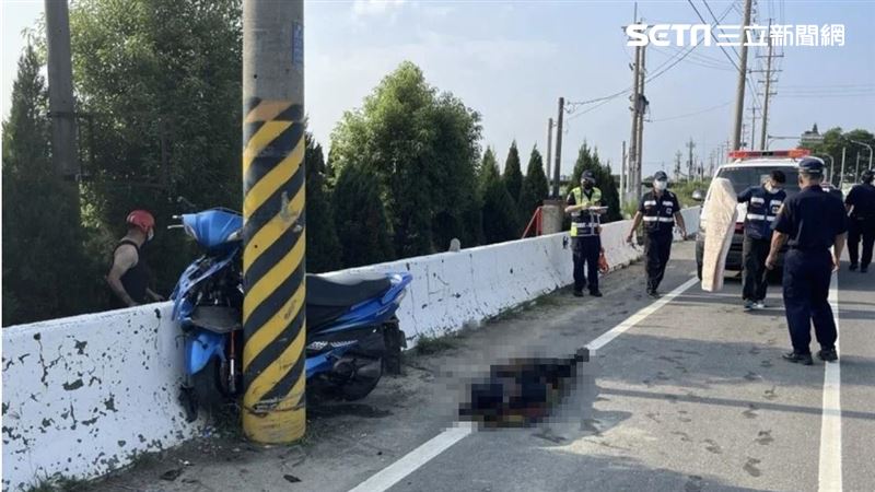 自撞電桿彈飛　男墜1米深大排水溝亡