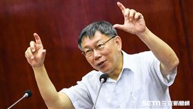 台北市長柯文哲赴市議會備詢。 （圖／記者林敬旻攝）