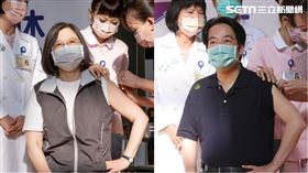 蔡英文、賴清德打高端疫苗。（組合圖／總統府提供）