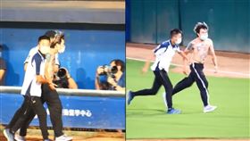 吃屎哥亂入富邦悍將新莊棒球場。（圖／翻攝自游兆霖臉書)