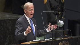 美國總統拜登今天在聯合國大會演說(圖／美聯社／達志影像