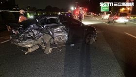 國道三號4車連環撞 翻攝畫面