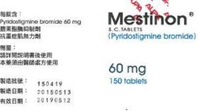 美定隆糖衣錠60公絲正確的包裝外盒。（圖／食藥署提供）