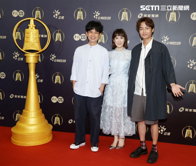 若是一家人導演杜政哲、演員孫可芳、林鶴軒出席公視金鐘入圍茶會。（記者邱榮吉/攝影）