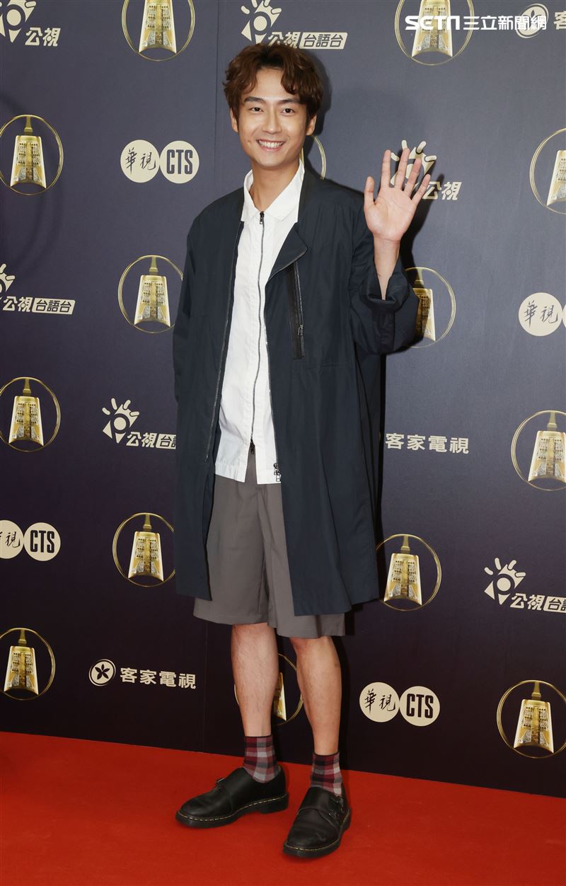 若是一家人演員林鶴軒出席公視金鐘入圍茶會。（記者邱榮吉/攝影）