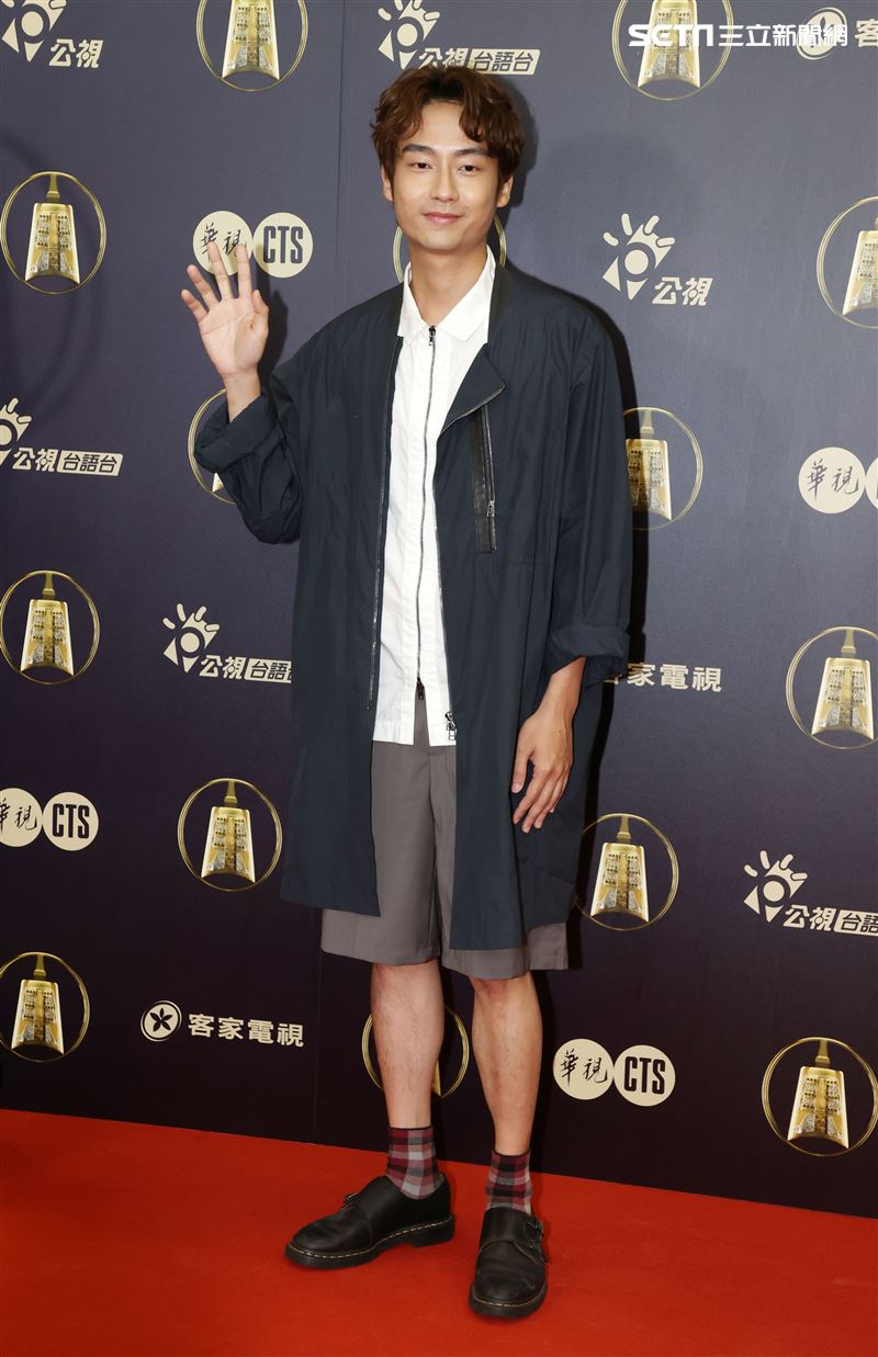 若是一家人演員林鶴軒出席公視金鐘入圍茶會。（記者邱榮吉/攝影）