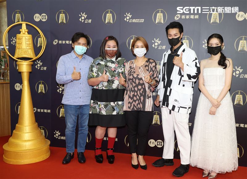 我的婆婆那麼可愛製作人陳慧玲演員許傑輝、鍾欣凌、邱凱偉出席公視金鐘入圍茶會。（記者邱榮吉/攝影）