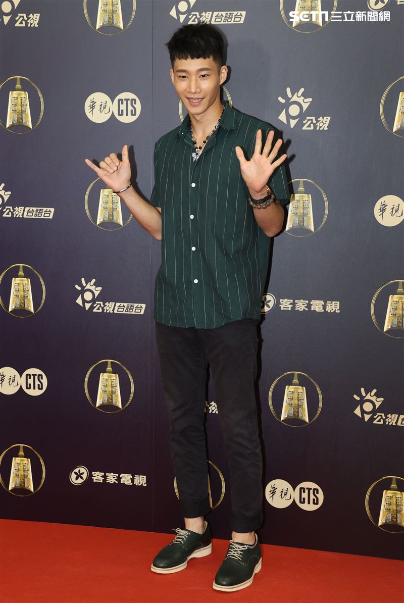 返校演員黃冠智出席公視金鐘入圍茶會。（記者邱榮吉/攝影）