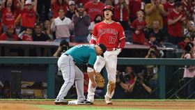 大谷翔平敲出三壘打。（圖／翻攝自天使推特）