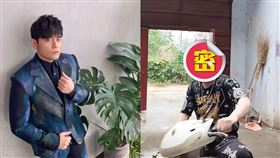 「土味」周杰倫還特易學周董招牌動作，對嘴唱著《一路向北》。（圖／翻攝自微博）