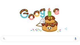 Google 23歲生日（圖／翻攝自Google首頁）