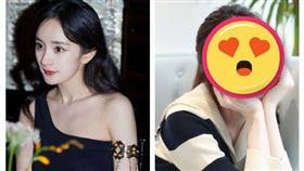 楊冪與桌亨瑜（組合圖／翻攝自楊冪工作室與桌亨瑜微博）遮