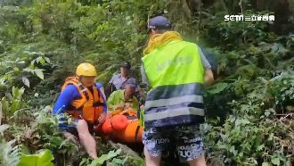 1男溯溪滑倒摔斷腿　20名警消救援