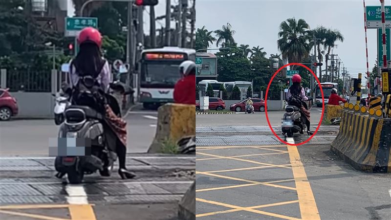 黑絲女停鐵軌滑手機　玩命畫面網看傻