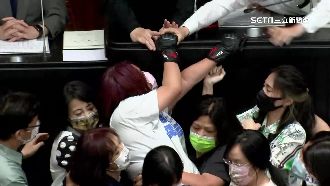 陳玉珍議場開戰　一度摔倒遭綠委抬走