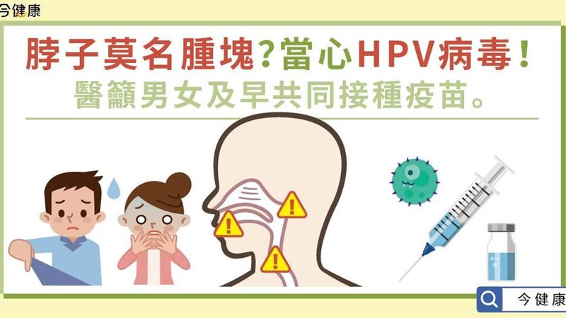 脖子出現莫名腫塊？與HPV病毒有關