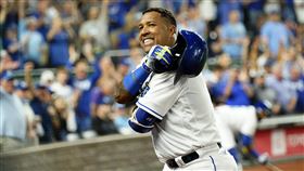 ▲培瑞茲（Salvador Perez）敲出本季第48轟，追平皇家單季最多轟。（圖／美聯社／達志影像）