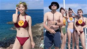 阿圓澎湖行再秀福利！只穿紅色3布料超火辣　網狂讚：真人版娜美。（圖／翻攝自一隻阿圓IG）