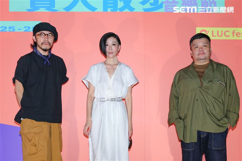 陳珊妮、嘻哈品牌顏社創辦人迪拉、金曲獎設計類評審方序中公布LUCfest貴人散步首波出演名單。（圖／記者楊澍攝影）