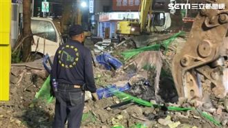 漫波飯店倒塌　小貨車被壓扁成廢鐵