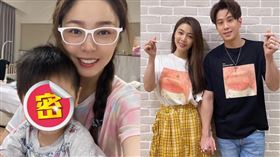 白嘉綺透露，兒子會爬上來要求一起合照。(圖／翻攝自白家綺＆吳東諺的兒子小肚臍臉書）