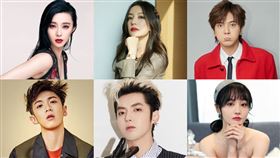 中國網上流出「劣跡藝人名單」趙薇、吳亦凡、范冰冰、鄭爽、羅志祥、柯震東。（合成圖／翻攝自微博）