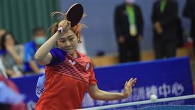 模擬東奧賽桌球　鄭先知出賽（2）模擬東京奧運對抗賽5日下午進行桌球雙打，女雙鄭先知（圖）與劉馨尹搭檔出賽，在雙打B組拿到第4。中央社記者吳家昇攝　109年8月5日