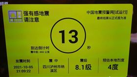中國四川爆8.1強震！當地人見「預警」嚇傻　地震局道歉（圖／翻攝自付亮的競爭情報應用微博）