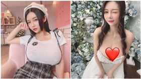 白紗溢出雪嫩雙球！小隻馬辣模「嬌喊老公」1.4萬人暴動（圖／翻攝自安希IG）