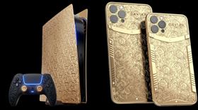 手工製奢侈品公司Caviar，推出18K金PS5以及純金iPhone 13。（圖／翻攝自Caviar官網）