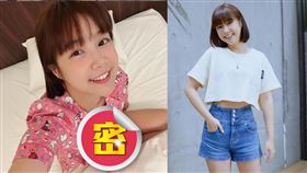 李佳穎身穿單件睡衣疑似「下身失蹤」。（圖／翻攝自junoohknow IG）