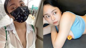 開水小姐蘭嶼大解放！泳衣洩出渾圓巨胸（圖／翻攝自開水小姐臉書）