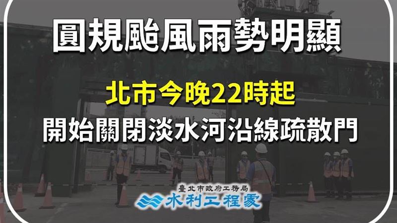 防圓規！北市22時關淡水河沿線水門