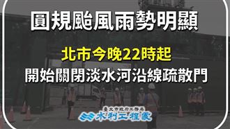 防圓規！北市22時關淡水河沿線水門