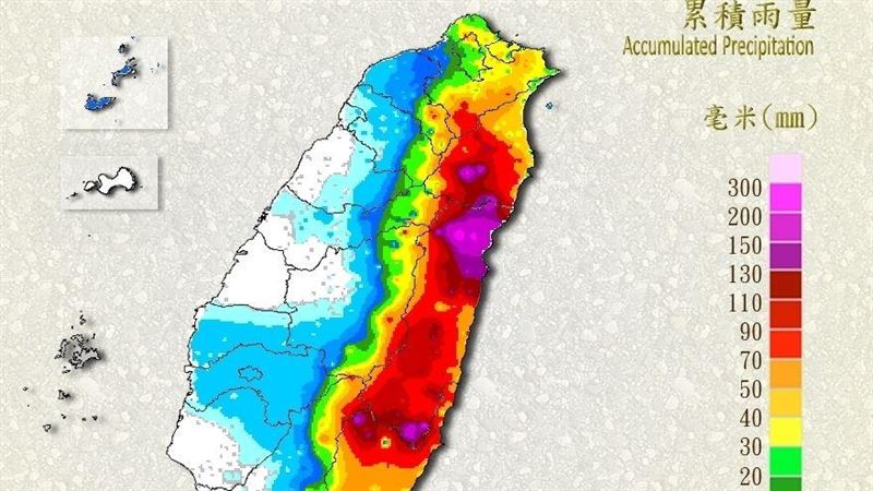 豪雨襲！花蓮富里累積雨量410毫米