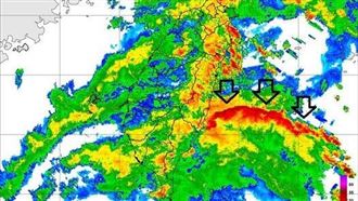 鄭明典：紅色回波連一線「狂風暴雨」