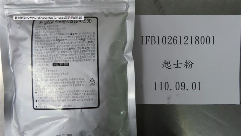 韓式炸雞起司粉出包　2百公斤全退運