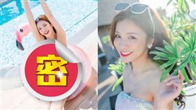  羚小鹿身穿粉色比基尼，坐在紅鶴泳圈上讓粉絲爽呼：「太犯規了！」。（圖／翻攝自yashiuan0 IG）