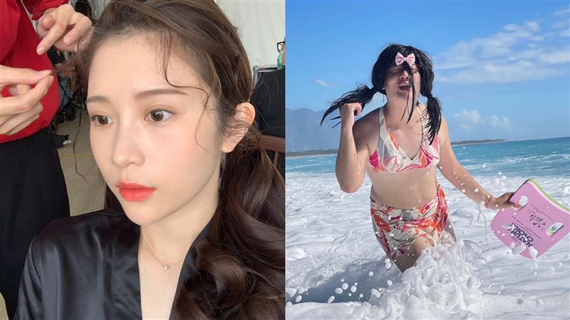 女星穿比基尼雙球壓浪　雞排妹認輸了