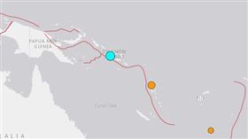 南太平洋島國索羅門群島的布阿拉（Buala）外海今天發生規模6.6地震。（圖／翻攝自美國地質調查所官網）