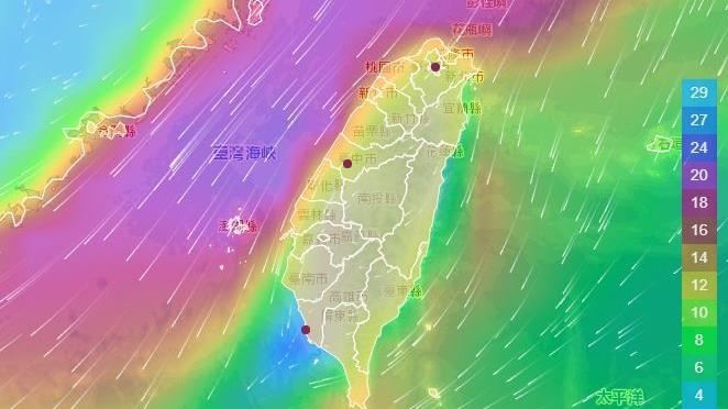 鄭明典1圖示警冷鋒過境：海峽上風強