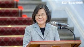 202004 蔡英文敞廳談話及接受媒體相關時事提問。（圖／總統府提供）