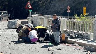 新／花蓮慈母橋落石砸人　1騎士送醫