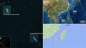 美國驅逐艦「杜威號」（USS Dewey）與加拿大巡防艦「溫尼伯號」（HMCS Winnipeg）14、15日一同通過台灣海峽（圖／翻攝自SCS Probing Initiative推特）