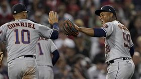 ▲瓦帝茲（Framber Valdez）8局僅失1分，太空人聽牌。（圖／美聯社／達志影像）