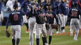 勇士擊敗道奇。（圖／美聯社／達志影像）