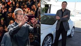 庫克,馬斯克 圖／翻攝自庫克、馬斯克推特