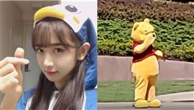 企鵝妹差點辱華？逛迪士尼樂園看到他超開心　網狂刷：習維尼XI。（圖／翻攝自企鵝妹Twitch）